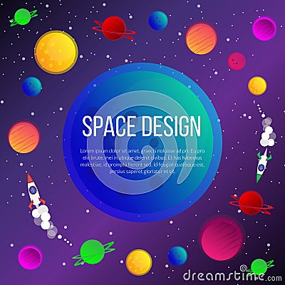 Space illustration, Cartoon Illustration